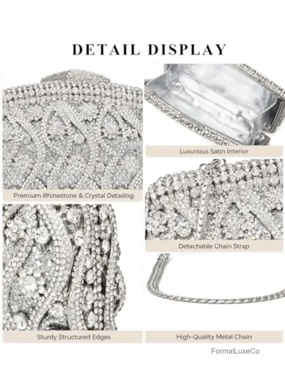 Hollow-Out Crystal Minaudiere Clutch Fits iPhone 14 Gala Evening Bag
